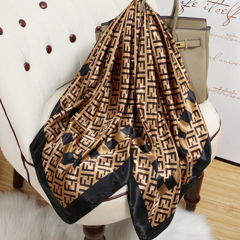 90 Square Scarves, Silk Scarves, Women's New Spring and Summer High-end Sense Versatile, Thin Scarves, Shawls Outside