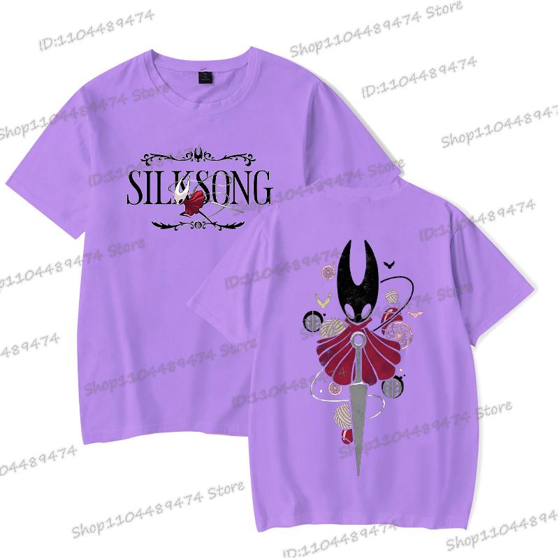 Hollow Knight Silksong Funny Game T-shirts Men Women Crewneck Short Sleeve Y2K Tops Cartoon Style Hollow Knight Unisex Tshirt