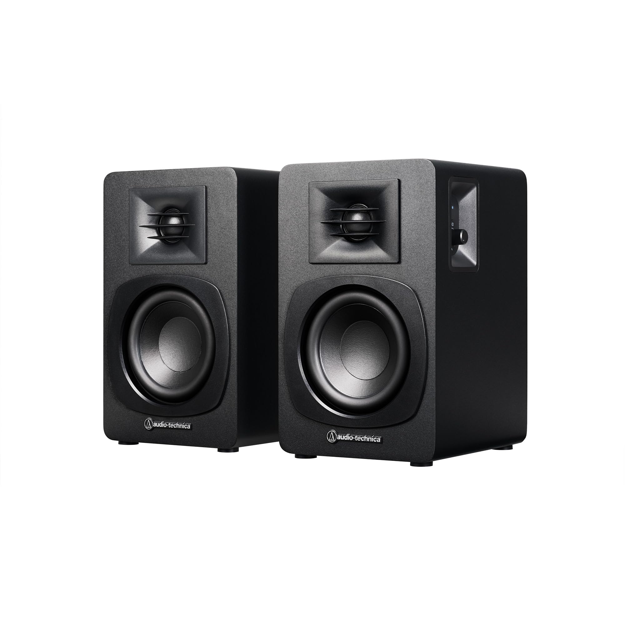 

Audio-Technica AT-SP3X Bookshelf Speaker Record Player Bluetooth Monitor Speaker [Active RCA Input Multi-point Compatible PC TV Music Listening] Black