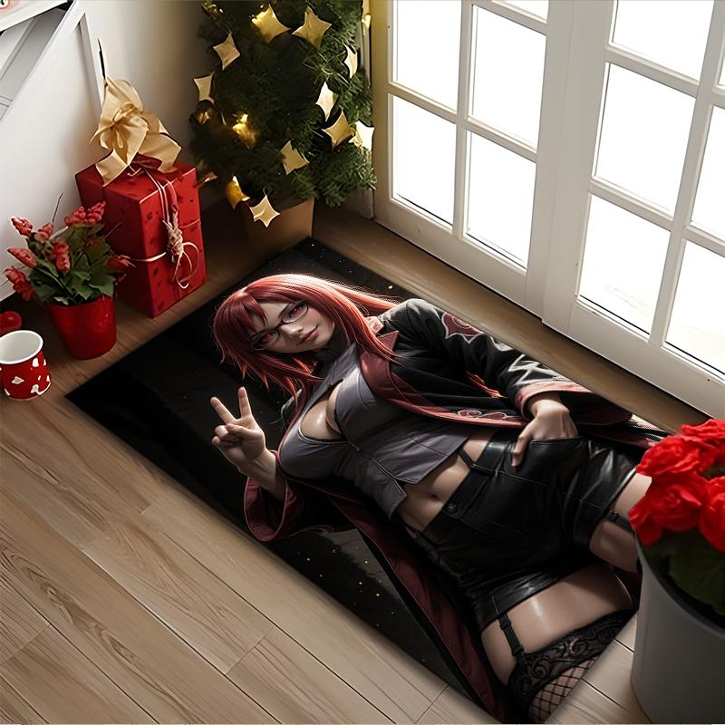 1 pièce de tapis de chaise imprimé Naruto pour utilisation à la maison, au bureau, tapis pour salon, cuisine, salle de jeux