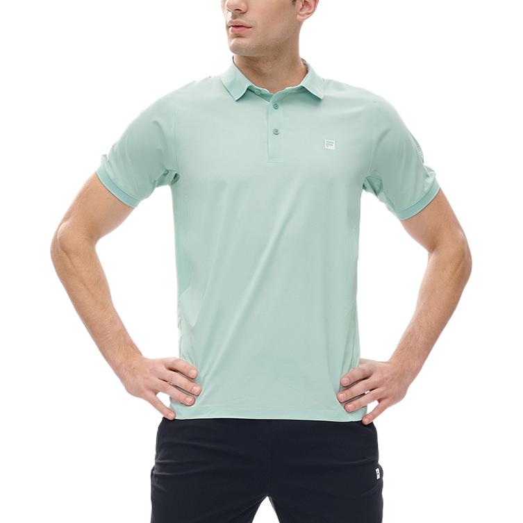 Fila Solid Color Logo Simple Casual Sports Short Sleeve Polo Shirt Men Polo Shirts Green A11M221126F-TQ