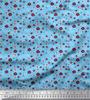 Soimoi Purple Japan Crepe Satin Fabric Flower Artistic Decor Fabric Printed Metre 42 Inch