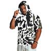 Men's Short Sleeve Hoodie Casual Retro Lightweight Camouflage Print