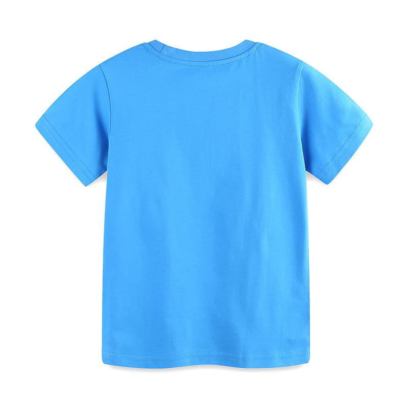 Summer New Arrivals Boys' T-Shirt Round Neck Children's Short-Sleeved T-Shirt Knitted Cotton Shark Print Children's Sweatshirt