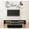 Live Laugh Love Wandaufkleber - Schönes Schmetterlingsblumen-Design Moderne Vinyl-Aufkleber Zitate für Heimdekoration Wohnzimmer