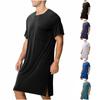 Men's Nightgown,nightgown, Plus Size Bathrobe, Summer Thin Fit, Loose Short Sleeved, Morning Gown, Jumpsuit, Mid Length Pajamas