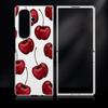 Cherry Fruits Print Case For Samsung Z Fold 8 Ultra 7 6 5 Luxury Plating Leather Skin Hard Phone Cover For Galaxy Z Fold8 Fold7 Fold6