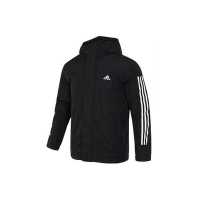 Three-Stripe Letter Logo Print Cotton Jacket Men Outerwear Black IP2537
