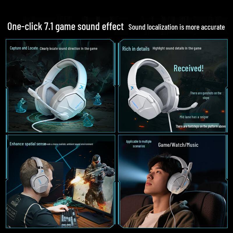 XIBERIA V13UPRO Wired Gaming Headset with 7.1 Surround Sound