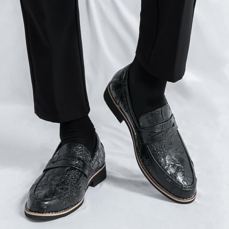 Retro Casual Business Shoes Man Original Slip-on Men's Dress Shoes Fashion Design Leather Loafers For Men mocassins masculino
