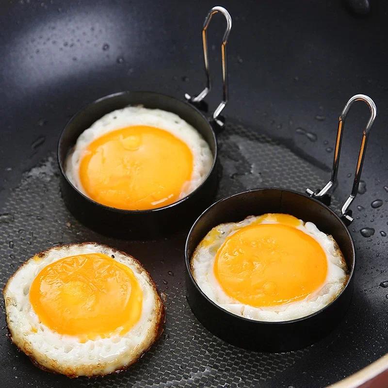 2Pcs Fried Egg Mold Stainless Steel Egg Ring Non-stick Round Pancake Omelet Maker Cooking Mold for Eggs Home Kitchen Gadgets