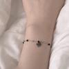 Women's Surgical Steel Bead Butterfly Pendant Bracelet