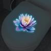 Selbstklebender Lotus Leuchtet-im-Dunkeln Toilettenaufkleber Badezimmer Toilettendeckel Dekoration Ambiente Dekorativer Aufkleber Wanddekor Abziehbild
