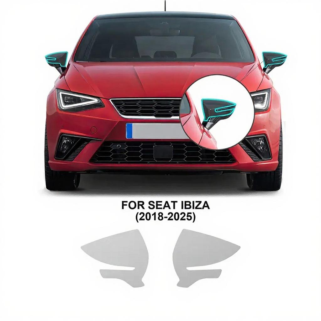 Für Seat Cupra Ibiza 2018-2025 Scheinwerfer Rückspiegel B C-Säulen TPU Schutzfolie Kratzfeste Schutzfolie Klarer Aufkleber
