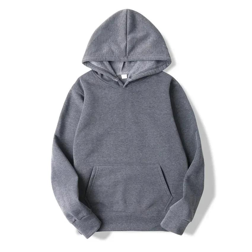 Autumn and winter men's and women's solid color hoodies are casual, fashionable, simple, and comfortable long sleeved sweatshirt