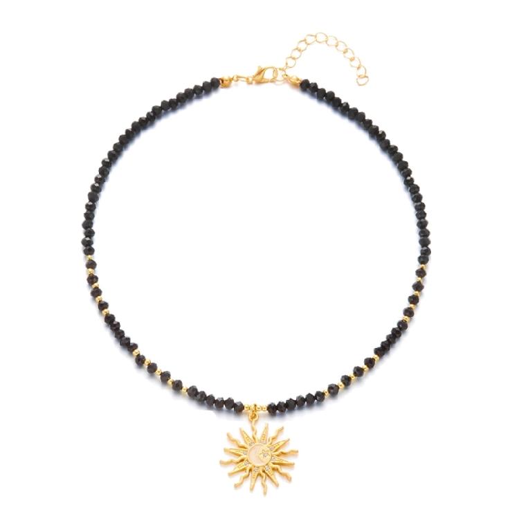 Fashionable Layering Bohemian Necklace For Women Stylish Crystal Bead Drop Pendant Jewelry With Adjustable Clasp