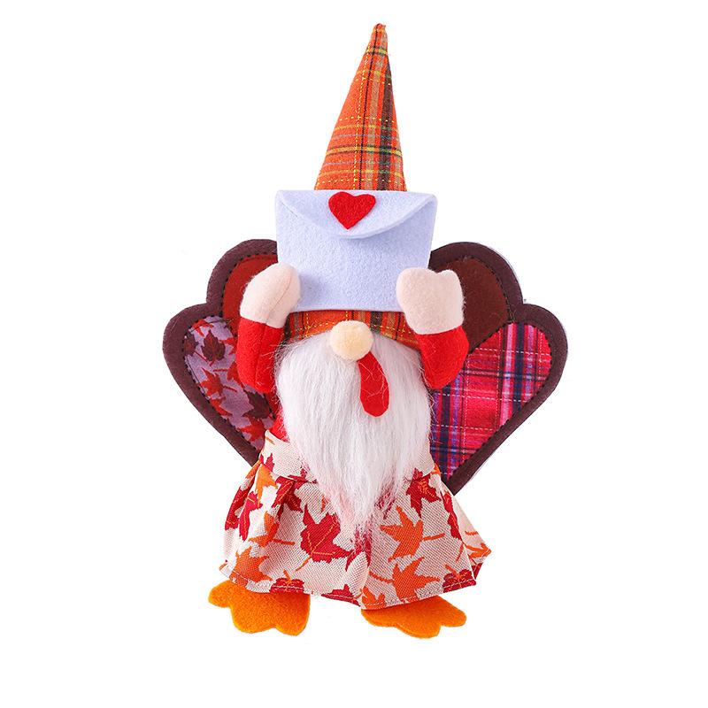 Thanksgiving Turkey Old Man Doll Decoration Cute Courtship Faceless Doll Autumn Color Home Holiday Decoration