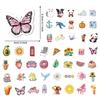 50 Small Fresh Stickers Bag Cartoon Cute Butterfly Stickers Water Cup Waterproof Stickers Graffiti Stickers Bag