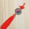 Feng Shui Alloy Bagua Mirror Pendant with Zodiac Signs & Taiji Symbols