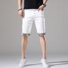 Denim Shorts Men's Summer Thin Straight-leg Trendy Slim Breeches Five-point Pants Men's 5-point Pants