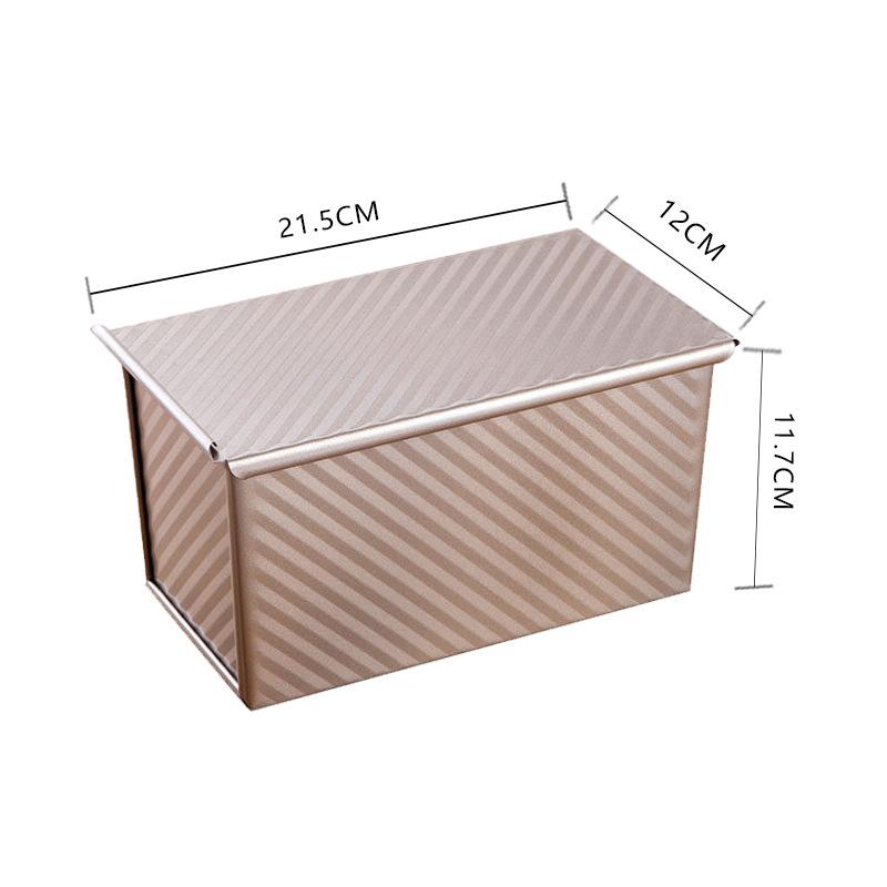 Rechteckige Kastenform Kohlenstoffstahl Antihaft Backform Brotbox Blasebalg mit Deckel Toastbox Backwerkzeuge Für Kuchen Backgeschirr