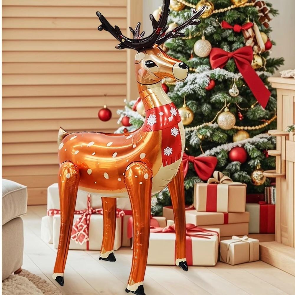 Standing Elk Garden Deer Balloon Aluminum Foil Party Balloon Decoration New Year Celebration