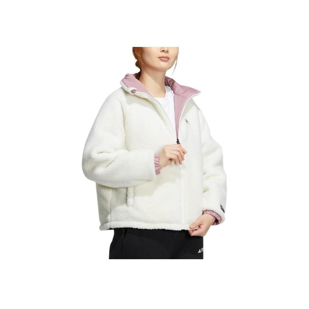 adidas Women's Reversible Sherpa Jacket Off White Female HY7217