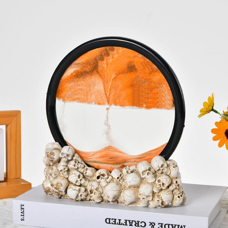 An exquisite handicraft ornament, skull quicksand painting ornament, Halloween gift.