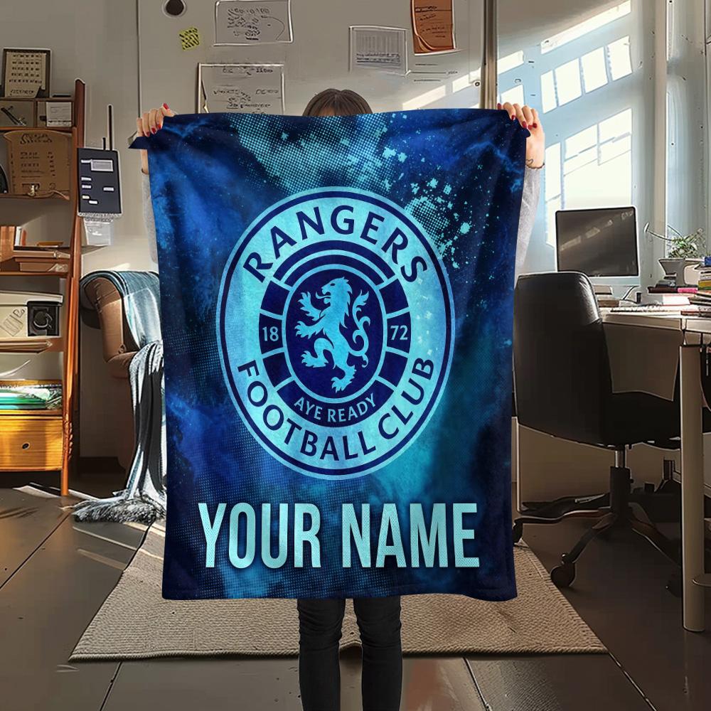 Custom Name Rangers Flannel Blanket, High Quality Comfortable for All Seasons, Home Decor, Warmth and Comfort
