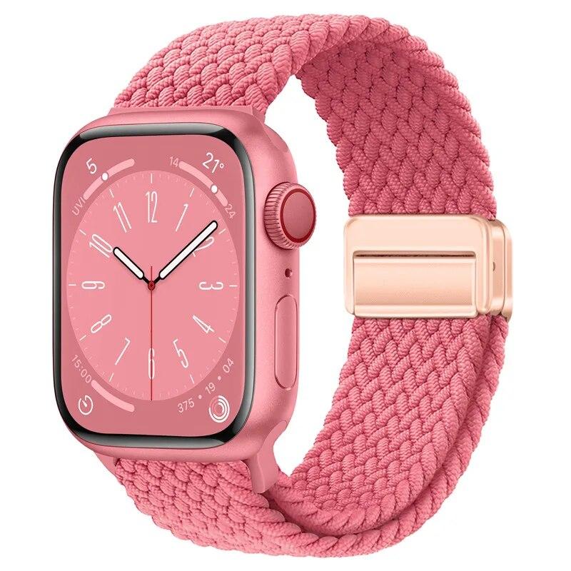 Nylon Strap For Apple Watch 44mm 45mm 49mm 42mm 38mm 40mm 41mm Watchband Bracelet for iWatch Series Ultra 9 8 7 6 5 4 SE 3 Band