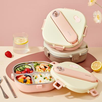 3/4 Fächer 304 Edelstahl Quadratische Lunchbox Mit Besteck Tragbar Auslaufsicher Picknick Bento Box Mikrowellengeeignet Lebensmittelbehälter