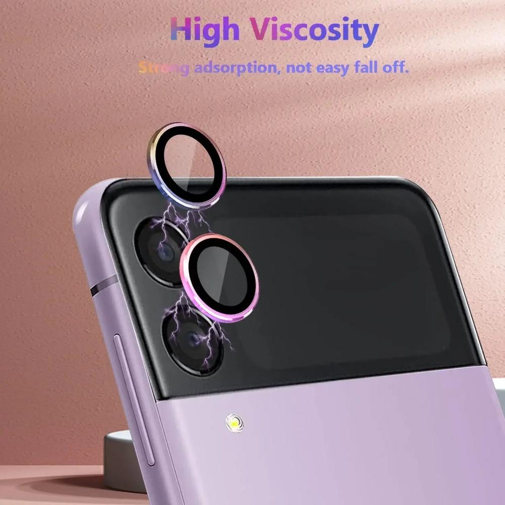 1Set High-end Metal Ring HD Camera Lens Film For Samsung Galaxy Z Flip 7 6 5 4 3 Anti-scratch Tempered Glass Lens Protect Cover
