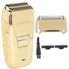 Rechargeable Electric Reciprocating Shaver Portable Men Beard Trimmer Shaver Machine (Gold)