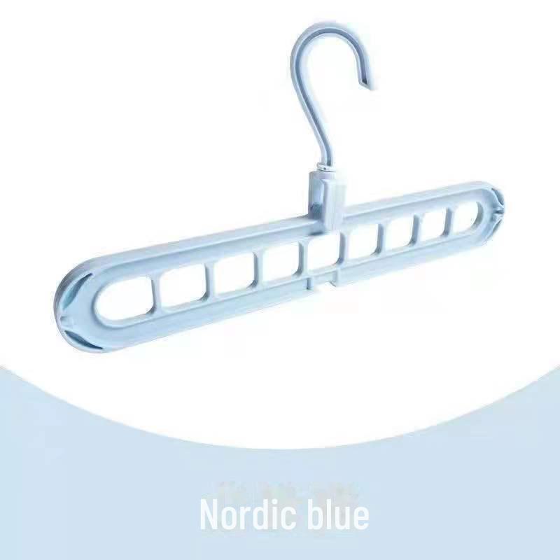 Вращающаяся нескользящая вешалка Magic Clothes Hanger Rack креативный многофункциональный органайзер для одежды с девятью отверстиями и решение для сушки null светло-синий 485₽