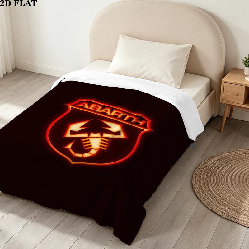 Abarth Print Flaneldecke, Hohe Qualität, Bequem für alle Jahreszeiten, Heimdekoration, Wärme und Komfort, Perfekt für Weihnachtsgeschenke