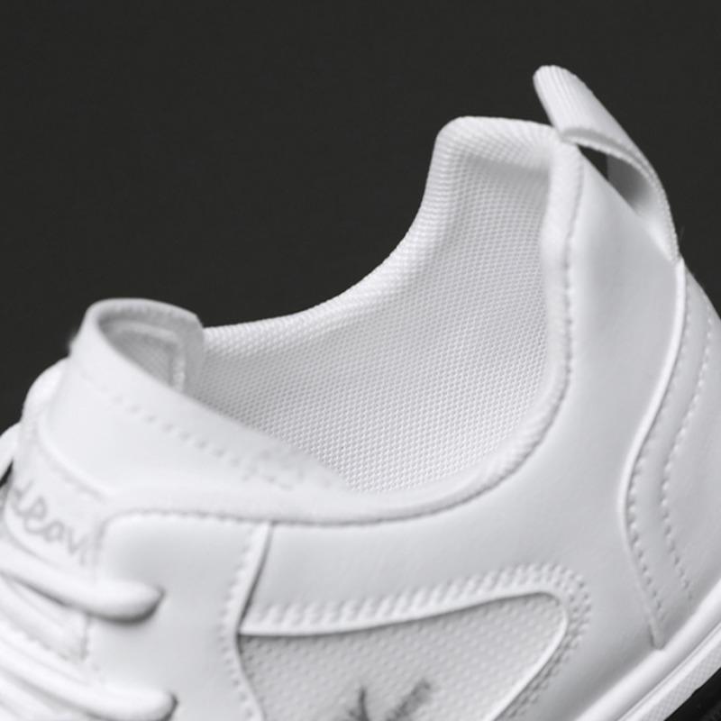 Men Leather Casual Shoes Trendy Breathable Hollow Platform Sneakers Male Vulcanized Shoe Fashion Non Slip Works Shoes Zapatillas