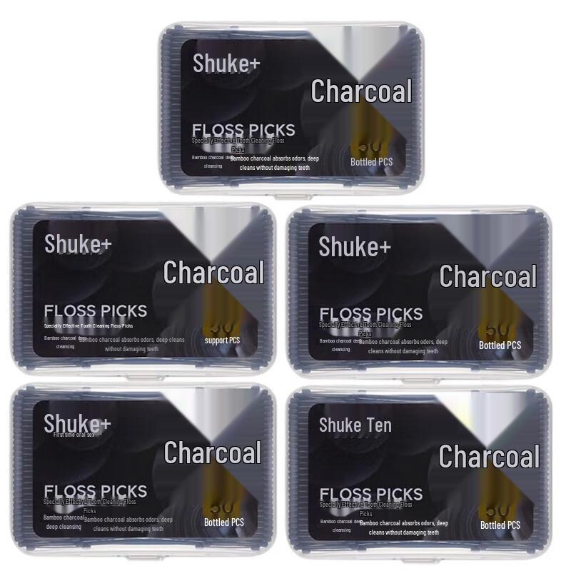Saky Bamboo Charcoal Dental Floss Picks