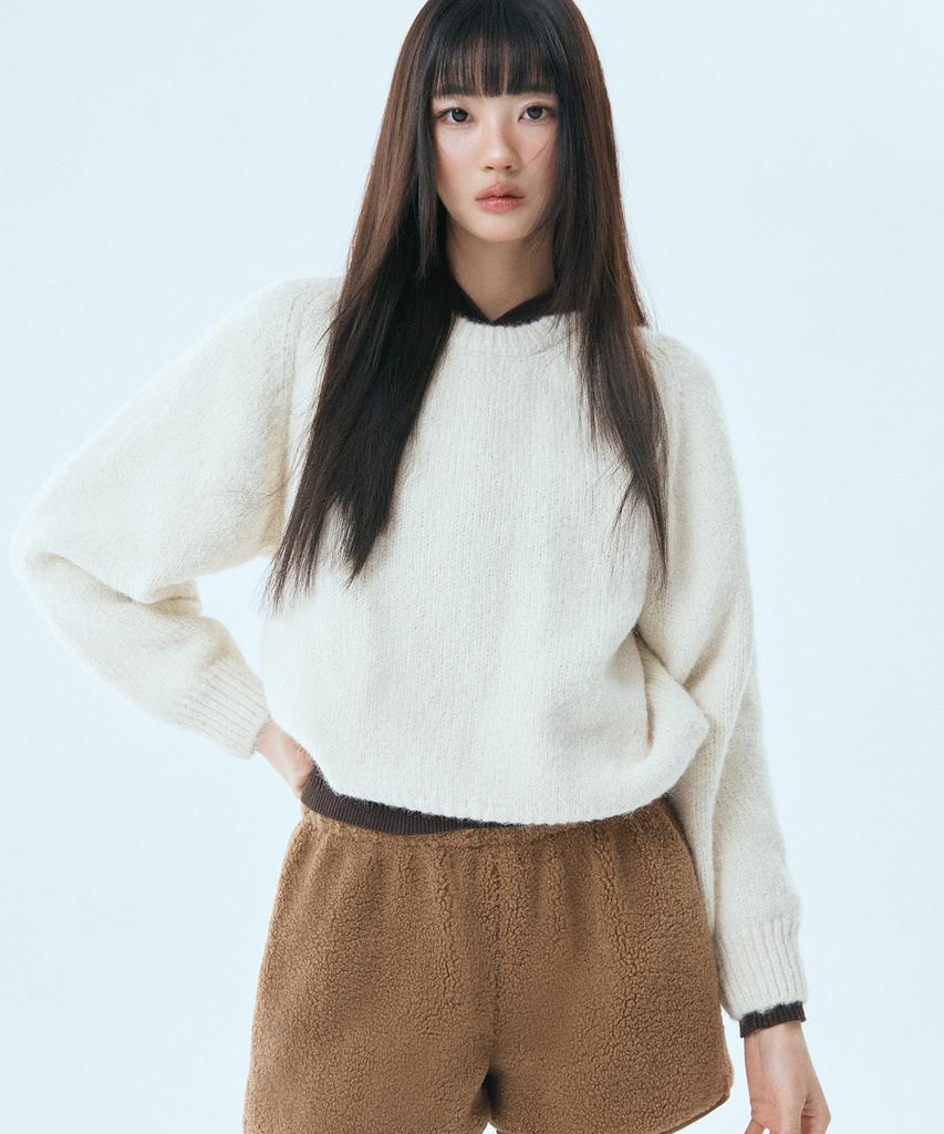 MIXXO Hairy Loose Fit Round Neck Pullover_Miwkafv9Ss