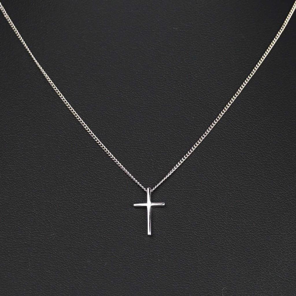[ZIYMU] Mini Cross Necklace Rosary Crucifix Pendant Chain Sterling Silver 925 Women's 40cm Zm-p-002