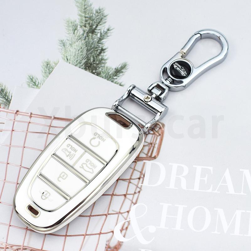 5 Buttons Shell for Hyundai Santa Fe Tucson 2022 NEXO NX4 Atos Prime Solaris 2021 TPU Car Key Case Cover Auto Accessories