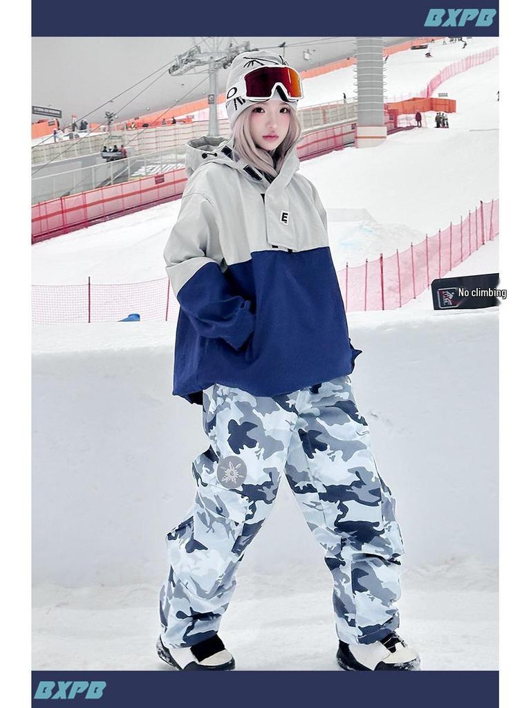 Men's & Women's Windproof Waterproof Fleece-Lined Ski Suit - Trendy Loose Fit Jacket & Pants Set