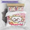3pcs Custom Name Chiikawa Bedding Set Duvet Cover Closure Includes 1 Duvet Cover & 2 Pillowcases for All Seasons Bedroom Decor