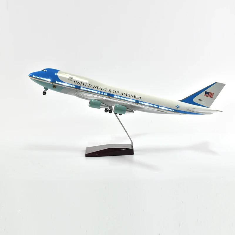Diecast Resin 47CM Scale Airplane Model 747 B747 Aircraft Simulation Resin Finished Airlines Christmas Souvenir Collection Decor