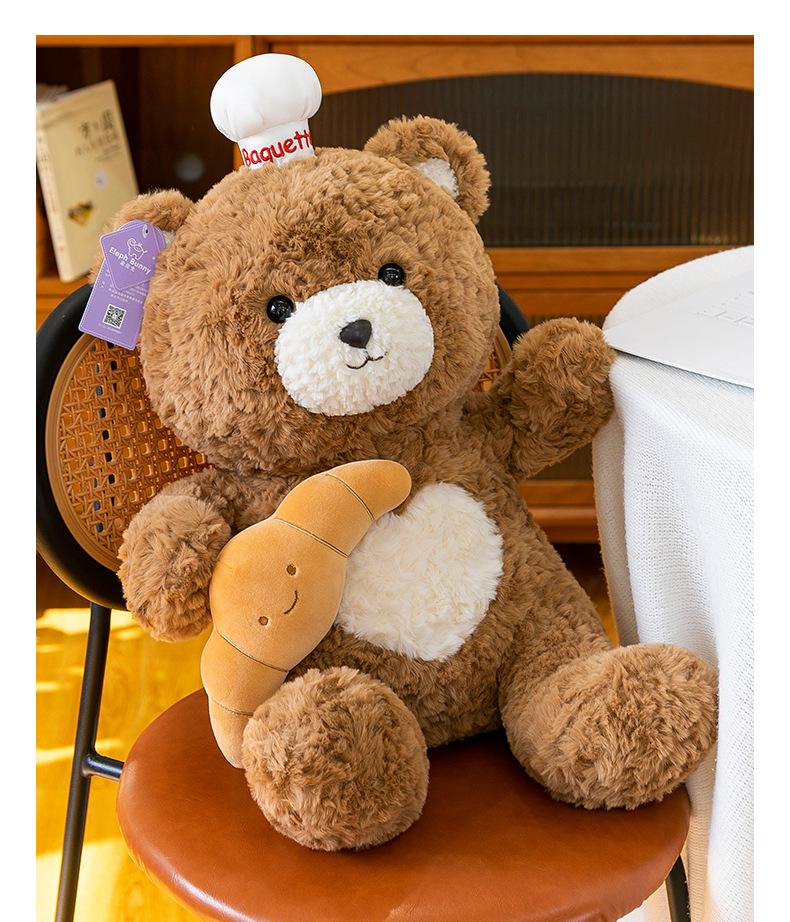 Love Bear Plush Doll: Croissant Cheese Style - Cute Companion Gift Toy