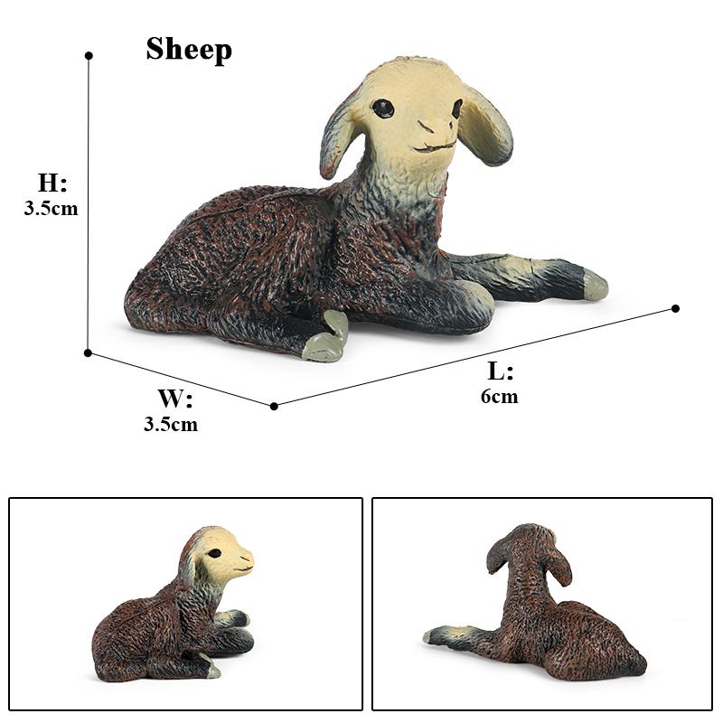 Oenux Clasic Animale de Fermă Simulare Oaie Capră Argali Antilopă Model Figurină de Acțiune Figurine Păsări de Curte Jucărie Drăguță Pentru Copil Cadou