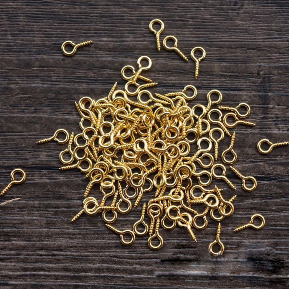 100 Pcs Jewelry Screw Claw Golden Silver Accessories DIY Mini Eye Pins Bolt Bail 100 Pcs Jewelry Screw Claw Golden Silver Accessories DIY Mini Eye Pins Bolt Bail