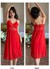 French Court-Style Long Sleeve Camisole Sleep Dress with Bra Pads - Two-Piece Fairy Home Wear Set