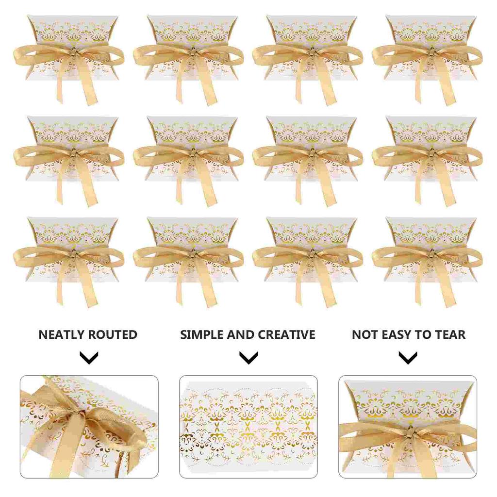 50 Pcs Candy Box Pillow Shape Container Storage Gift Boxes Paper Case Customized