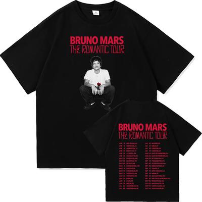 2026 New Album Song THE ROMANTIC TEE Bruno Mars High Quality Fashion Tee-shirt Fashion 100%Cotton Round Neck Clothes Camisetas