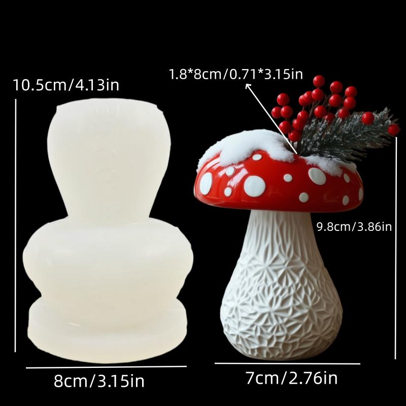 Mushroom Vase Resin Silicone Mold Christmas Decor Mushroom Flower Pot Concrete Mould Christmas Gift Mushroom Vase Gypsum Molds